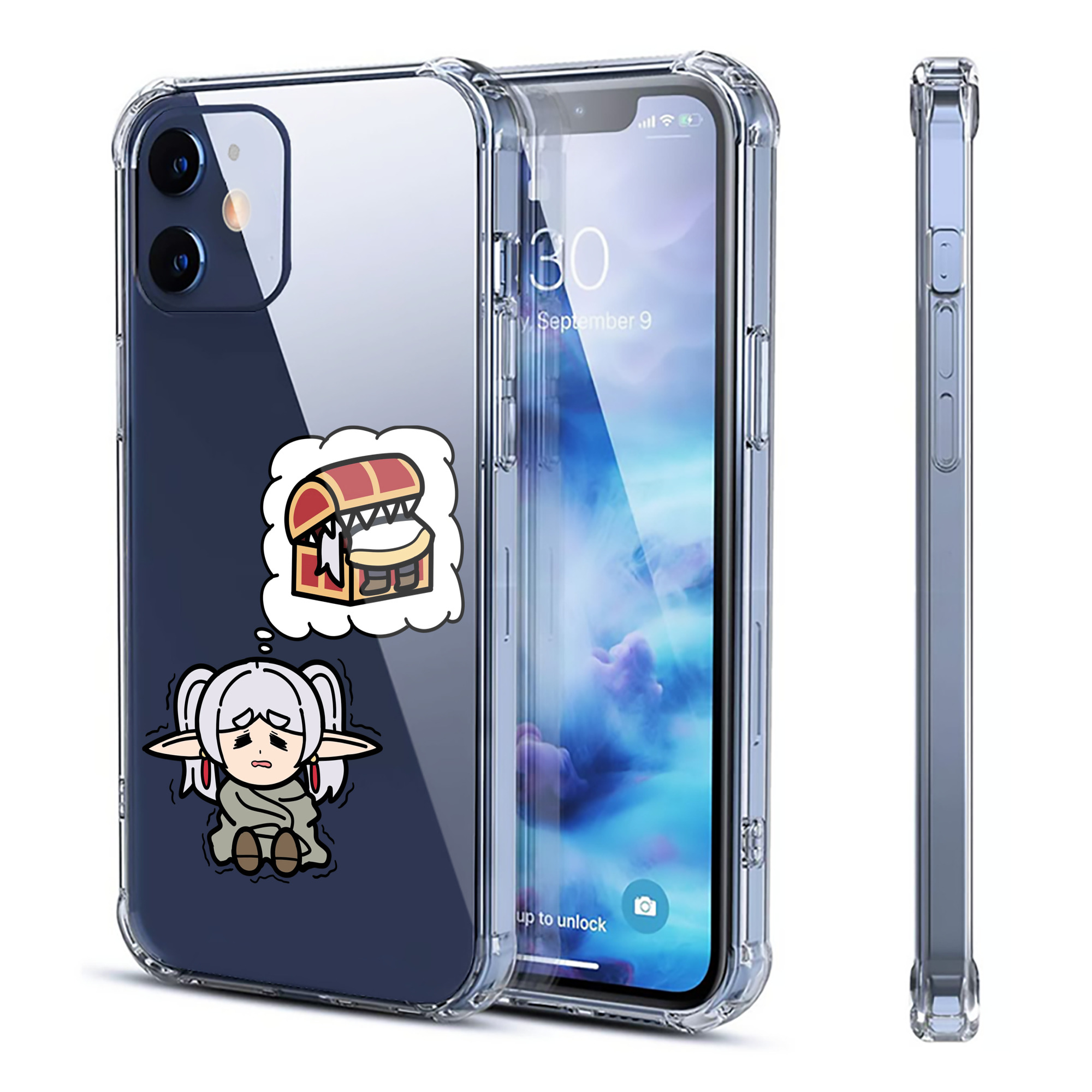 （画像用） 葬送のフリーレン Frieren 【iPhone 12シリーズ対応】透明スマホケース（クリアソフトケース）